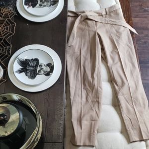White House Black Market Tan Cropped Trouser NWT